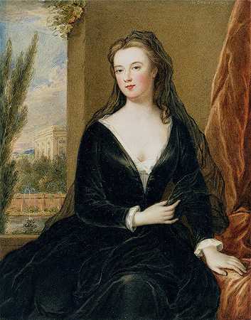 莎拉，马尔伯勒公爵夫人（玛丽亚·韦尔斯特之后）`Sarah, Duchess of Marlborough (after Maria Verelst) (1823) by William Derby