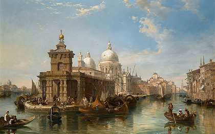 威尼斯礼炮教堂`The Church Of The Salute, Venice by Edward Pritchett