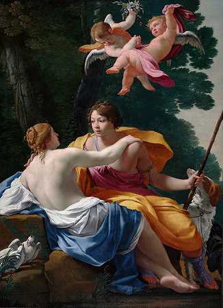 维纳斯和阿多尼斯`Venus and Adonis (1642) by Simon Vouet