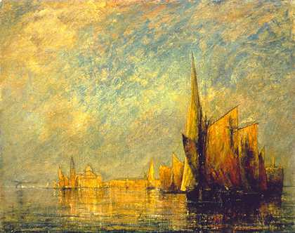 日落，圣乔治，威尼斯`Sunset, San Giorgio, Venice by William Gedney Bunce