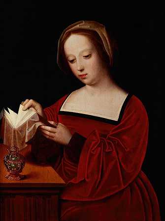 圣玛丽·抹大拉在看书`Saint Mary Magdalene Reading a Book by After Adriaen Isenbrant