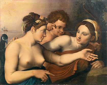朱诺、丘比特和维纳斯`Juno, Cupid and Venus (16th Century) by Italo-Flemish School