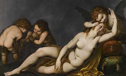 维纳斯与丘比特`Venus And Cupids by Giulio Cesare Procaccini