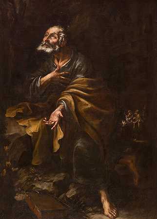 圣彼得忏悔`Saint Peter Repentant (ca. 1657) by Juan de Valdés Leal
