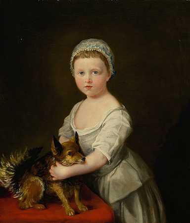 玛丽亚的肖像，后来是赫里福德的侯爵夫人，小时候`Portrait of Maria, Later Marchioness of Hereford, When a Child by François-Xavier Vispré