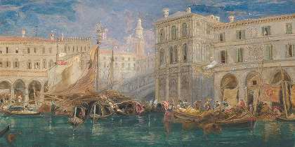 威尼斯橘子市场`The Orange Market, Venice (1867) by James Holland