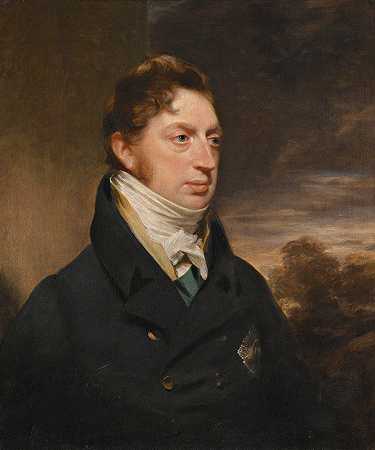 艾尔斯伯里第一侯爵查尔斯·布鲁德内尔·布鲁斯的肖像（1773-1856）`Portrait of Charles Brudenell~Bruce, 1st Marquess of Ailesbury (1773~1856) by Sir William Beechey