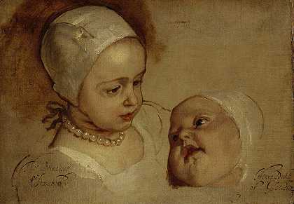 伊丽莎白公主和安妮公主。查尔斯一世的女儿们`Princess Elizabeth and Princess Anne. Daughters Of Charles I by Anthony van Dyck