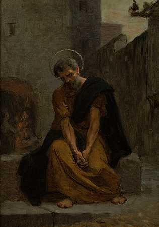 圣彼得的忏悔`The repentance of Saint Peter (1874) by Jean André Rixens