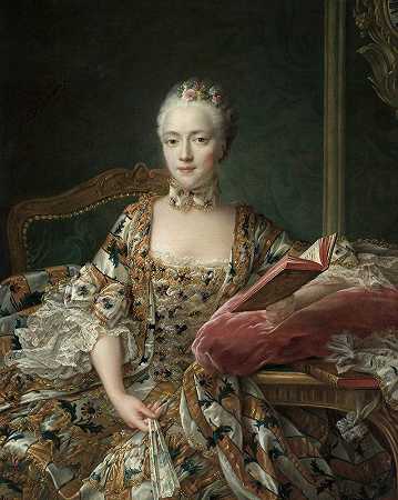 侯爵夫人d&的肖像阿吉兰德斯`Portrait of the Marquise dAguirandes (1759) by François-Hubert Drouais
