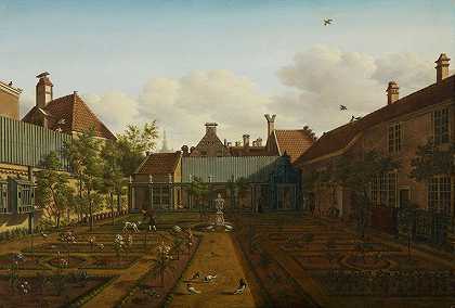 海牙市政厅花园景观`View of a Town House Garden in The Hague (1775) by Paulus Constantijn la Fargue