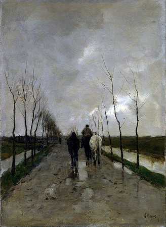 荷兰路`A Dutch Road by Anton Mauve
