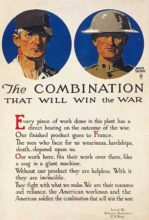 能赢得战争的组合`The combination that will win the war (1917) by Adolph Treidler