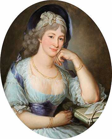 玛丽·欧内斯汀·埃斯特哈西·斯塔亨伯格伯爵夫人画像`Portrait of Countess Marie Ernestine Esterhazy~Starhemberg by Barbara Krafft