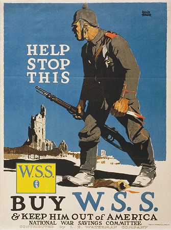 帮我阻止这一切`Help stop this (1917) by Adolph Treidler