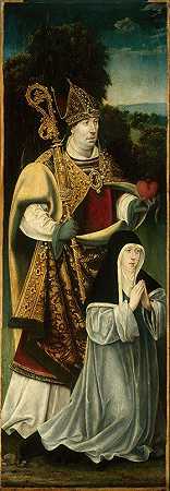 圣奥古斯丁和奥古斯丁教规`Saint Augustine and an Augustinian Canoness (1525~50) by North Netherlandish School
