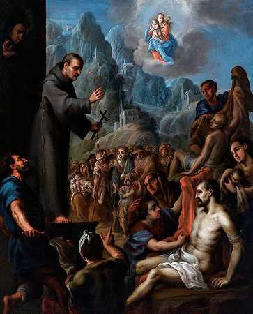 圣萨尔瓦多奥尔塔的奇迹`Miracles of Saint Salvador de Horta (circa 1720) by Juan Rodríguez Juárez