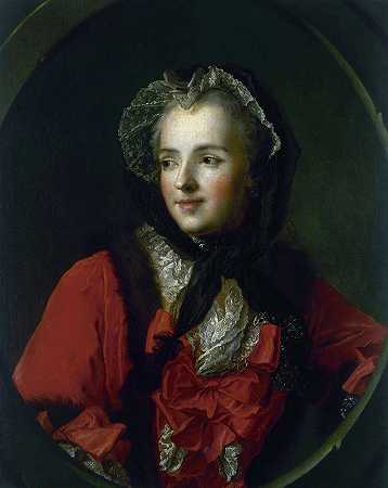 法国女王玛丽·莱兹钦斯卡的肖像`Portrait Of Marie Leszczynska, Queen Of France (2nd Half Of The 18th Century) by Jean-Marc Nattier