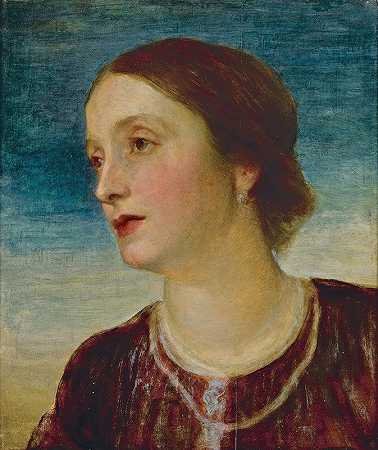 萨默斯伯爵夫人画像`Portrait of The Countess Somers by George Frederic Watts