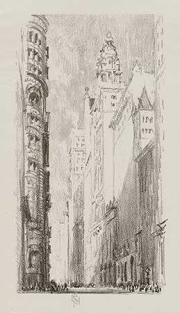 百老汇大厦`Broadway Towers (1905) by Joseph Pennell