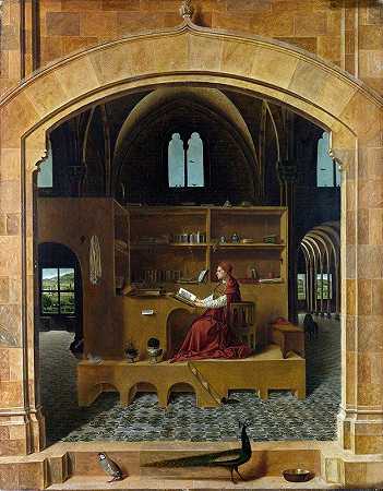 圣杰罗姆在他的书房里`St. Jerome in His Study (1474) by Antonello da Messina