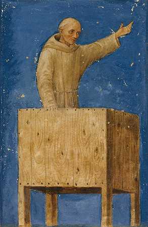 圣贝纳迪诺在讲坛上讲道`Saint Bernardino Preaching from a Pulpit (ca. 1470–75) by Francesco di Giorgio Martini