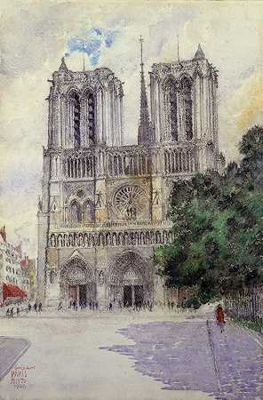 巴黎圣母院大教堂`Cathedral of Notre Dame, Paris (1933) by Cass Gilbert