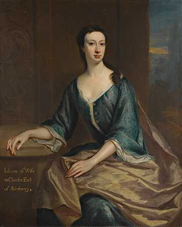 艾尔斯伯里伯爵夫人朱莉安娜·博伊尔夫人的肖像（公元1739年）`Portrait of Lady Juliana Boyle, Countess of Ailesbury (D. 1739) by Jonathan Richardson the Elder