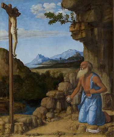 荒野中的圣杰罗姆`Saint Jerome in the Wilderness (c. 1500~1505) by Giovanni Battista Cima da Conegliano