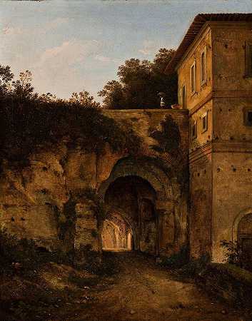 罗马论坛遗址，从S.Bonaventura到Campo Vaccino的道路`Ruins At Forum In Rome, The Road From S. Bonaventura To Campo Vaccino (1799~1827) by Giambattista Bassi