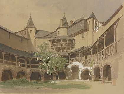 卡布附近的普法尔兹格拉芬斯坦城堡`Burg Pfalzgrafenstein bei Kaub (1849) by Carl Theodor Reiffenstein