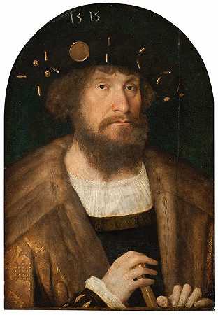 丹麦国王克里斯蒂安二世画像`Portrait of the Danish King Christian II (1513 ~ 1515) by Michel Sittow