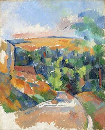 弯道`The Bend in the Road (1900~1906) by Paul Cézanne