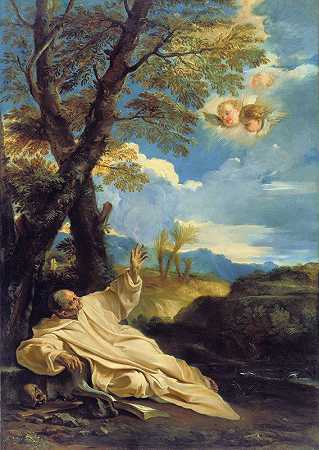 圣布鲁诺的愿景`The Vision of Saint Bruno (1660) by Pier Francesco Mola