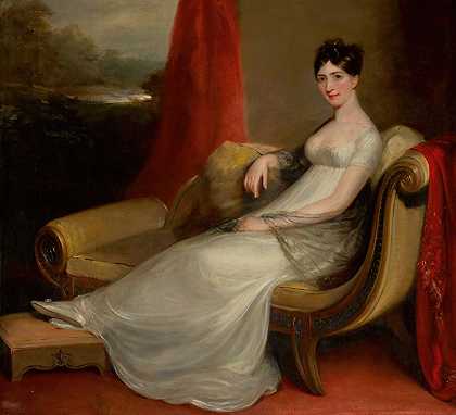 费尔南努涅斯公爵夫人玛丽亚·维森塔·索利斯·拉索·德拉维加肖像`Portrait Of Maria Vicenta Solís Lasso De La Vega, Duchess Of Fernán~Nuñez by John James Masquerier