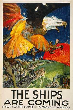 船来了`The ships are coming (1917) by James Henry Daugherty