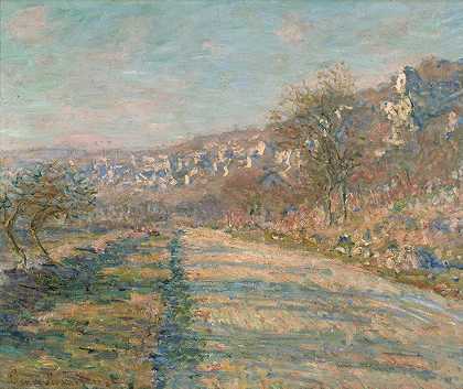 拉罗什盖恩之路`Road of La Roche~Guyon (1880) by Claude Monet