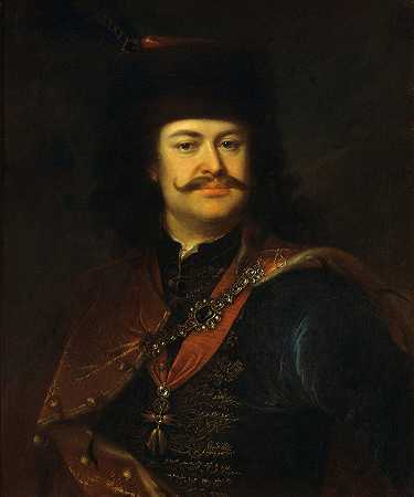 费伦茨·拉科齐二世亲王画像`Portrait of Prince Ferenc Rákóczi II (1712) by Ádam Mányoki