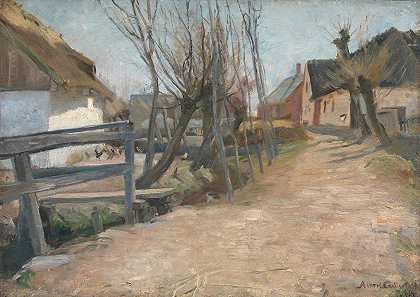 格洛斯特鲁普的早春日`Tidlig forårsdag i Glostrup (1887) by Albert Gottschalk