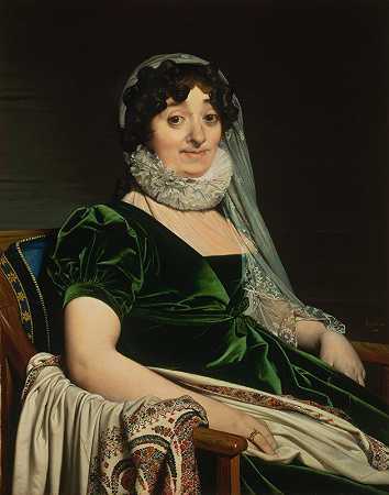 图农伯爵夫人画像`Portrait Of The Countess Of Tournon by Jean Auguste Dominique Ingres