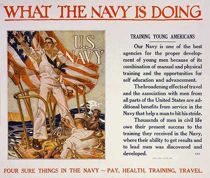 海军正在做什么`What the Navy is doing (1918) by J.C. Leyendecker