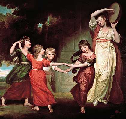 高尔家族格兰维尔的孩子，第二代高尔伯爵`The Gower Family The Children Of Granville, 2nd Earl Gower (C.1776) by George Romney