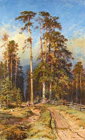 松林`Pine Forest (1897) by Ivan Ivanovich Shishkin