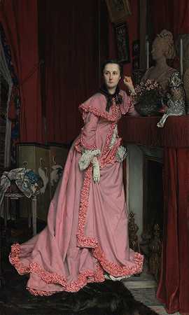 米拉蒙侯爵夫人肖像`Portrait Of The Marquise De Miramon, Née, Thérèse Feuillant by James Tissot