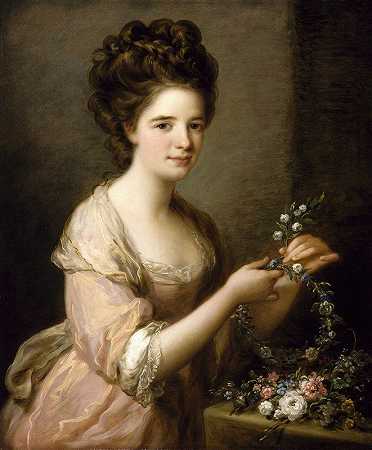 劳德代尔伯爵夫人埃莉诺的肖像`Portrait of Eleanor, Countess of Lauderdale by Angelica Kauffmann