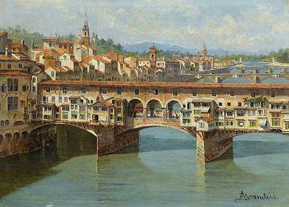 佛罗伦萨维基奥桥`The ponte Vecchio, Florence by Antonietta Brandeis
