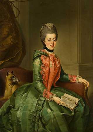 弗雷德里卡·索菲亚·威廉敏娜公主肖像`Portrait of Princess Frederika Sophia Wilhelmina (c. 1768 ~ 1769) by Johann Georg Ziesenis