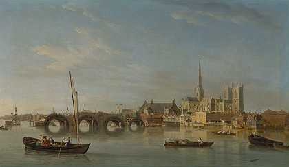 威斯敏斯特大桥的建造`The Building of Westminster Bridge (ca. 1742) by Samuel Scott