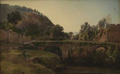 索伦托附近的一座桥`A Bridge near Sorrento (1847 – 1850) by Thorald Brendstrup