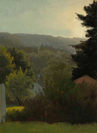 山林`Forested Hills by Albert Bierstadt